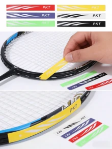 3/5/10 piezas Pegatinas para cabezal de raqueta de bádminton, Película protectora de raqueta, Película protectora antirayado para cuerdas de bádminton, Pegatinas resistentes al desgaste para el marco de la raqueta, Accesorios autoadhesivos de bádminton, Accesorios de raqueta, Antideslizante - Multicolor - Ver 2