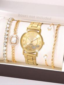 5pcs/Set Elegant & Fashionable Women's Quartz Watches, Casual Style Watch Set - one-size - View 2