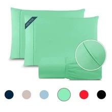 King Size 3-Piece Sheet Set, Hemstitch, 600 Thread Count Cotton - Green Tea - View 7