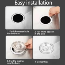 Stainless Steel Double Sink Drain Kit - Drain Pipe Set - Complete Kitchen Sink Drain Accessories, Easy To Assemble - Multicolor - View 4