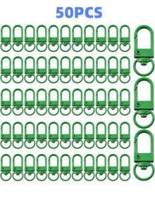 10/30/50/100个可旋转龙虾扣，用于制作钥匙扣、彩色挂绳钥匙扣、挂钩，适用于工艺金属钥匙扣夹、小型钥匙扣扣、珠宝制作配件、连接器和手工艺品。 - 彩色 - 查看 15