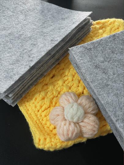 20 piezas de tela de fieltro gris de 13cm*13cm, adecuada para bordado, base de bordado de punch, pequeñas decoraciones colgantes, manualidades hechas a mano