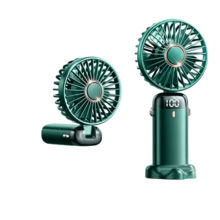 1 quạt điện cầm tay mini, sạc USB, 5 tốc độ gió, màn hình hiển thị kỹ thuật số, dây đeo cổ, quạt bàn gấp gọn có chân đế, thích hợp cho văn phòng, ký túc xá, ngoài trời, du lịch, pin 800mAh. - cái quạt - Xem 14