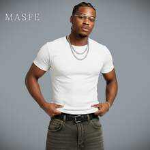 Kit With 2 Men's Slim Fit American Style Ribbed T-Shirts - Fits The Body - trắng - Xem 1