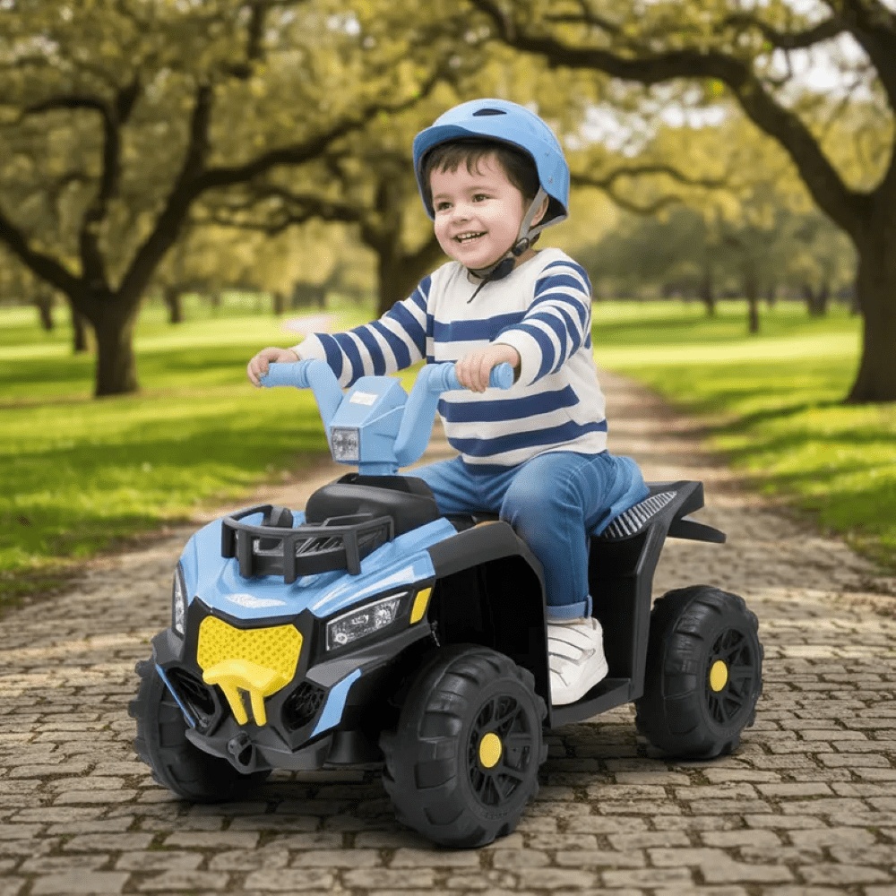 Quadriciclo Infantil Elétrico Criança Menino Divertido Seguro 6V - Azul