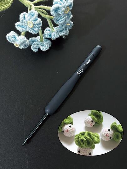 1 Set Ergonomic Crochet Hooks - 9 Sizes, 2.0-6.0mm, Soft Grip Handle, Blue Silicone, Comfortable Wool Sweater Knitting Tools