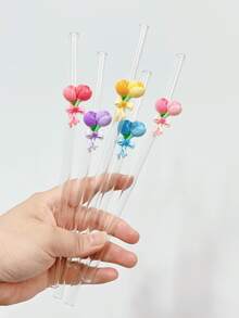 Ống hút thủy tinh hình hoa tulip nhiều màu sắc, có thể tái sử dụng, trong suốt dùng cho sinh tố, trà sữa, nước ép, cocktail, đồ uống lạnh. Ống hút thủy tinh uốn cong hình hoa tulip thích hợp cho cốc nước, sữa lắc, trà, nước ép, cocktail, đồ uống lạnh. Quà tặng cho bạn gái, cửa hàng tráng miệng, nước ngọt, quán ăn vặt, văn phòng, quán bar, nhà hàng, trang trí tiệc. - Xem 6