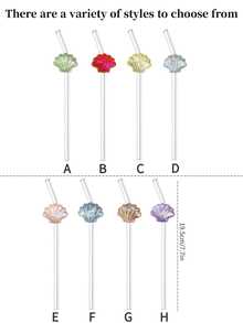 Ống hút thủy tinh hình vỏ sò nhiều màu sắc, trong suốt, dùng được cho sinh tố, trà sữa trân châu, nước ép, sữa, cocktail, đồ uống lạnh. Ống hút thủy tinh uốn cong có thể tái sử dụng, thích hợp cho cốc nước, sữa lắc, trà, nước ép, cocktail, đồ uống lạnh. Quà tặng cho bạn gái, cửa hàng tráng miệng, nước ngọt, quán ăn vặt, văn phòng, quán bar, nhà hàng, trang trí tiệc. - Xem 4