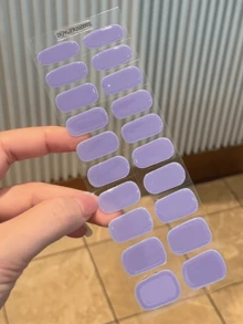 20pcs Semi-Cured Gel Nail Strips, Salon-Grade Long-Lasting, Easy To Apply And Remove, Requires UV Lamp Curing - Mauve Purple - View 6