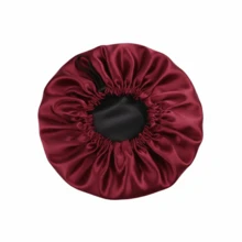 Adjustable Double-Sided Satin Sleeping Cap Anti-Frizz Protects And Aligns Hair - Redwood - View 3