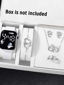 6pcs/Set Women's Fashion Wrist Watches, Versatile High-End Ladies Watch Set - White - View 7