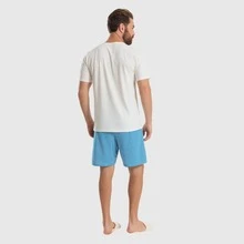 Sweet Night Pajamas Pijama Adulto Masculino Capivara Relax Manga Curta Conjunto Curto - Branco - Visão 5