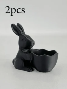 1pc Cute Rabbit Candy Basket Shaped Small Ornament, Pla Material Desktop Decoration, Modern Design, Perfect For Desk Decor, Coffee Corner Decoration, Jewelry Storage Box, Candy Storage Box, A Fun Gift For Animal Lovers, Also Suitable For Home And Office Decoration, A Lovely Bookshelf Ornament, And A Collectible Novelty Ornaments. - Multicolor - View 16