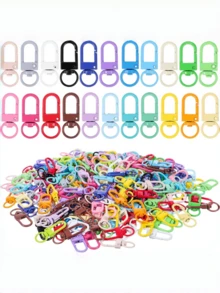 10/30/50/100个可旋转龙虾扣，用于制作钥匙扣、彩色挂绳钥匙扣、挂钩，适用于工艺金属钥匙扣夹、小型钥匙扣扣、珠宝制作配件、连接器和手工艺品。 - 彩色 - 查看 7