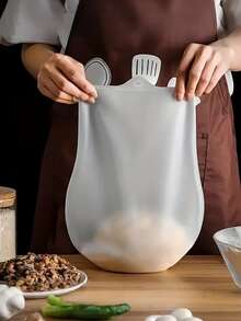 1Pc/3Pcs White Kitchen Pastry Stirring Bag Kitchen Silicone Kneading Bag White Dough Stirring Bag, DIY Bread, Pastry, Pizza, Baked Goods, Kitchen Tool - White - View 12