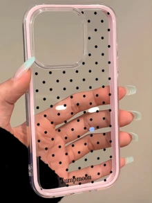 1 Stück rosa gepunktetes personalisiertes 3-in-1 minimalistisches Vollschutz TPU stoßfestes Handyhülle kompatibel mit Apple 17, 16, 15, 14, 13, 12, 11 Pro Max, Air - Verschiedenfarbig - Übersicht 3