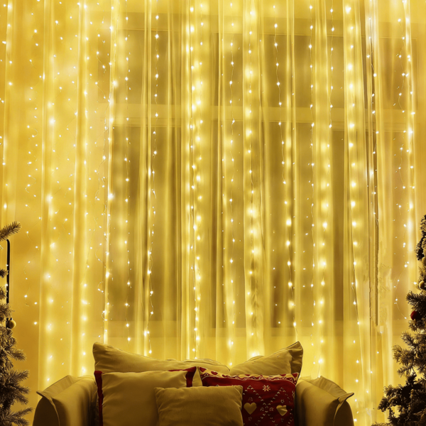 8 Lighting Modes Decorative String Lights, Warm White/Colorful/Pink Lights For Wedding, Party, Living Room, Bedroom, Kitchen, Garden, Birthday, Backdrop, Indoor, Holiday, Valentine's Day, Outdoor, Fairy Lights, USB Powered LED Curtain Lights With Remote Control