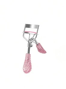 1 pieza Rizador de pestañas semi-transparente con mango de plástico con brillo, con/sin peine, asistente para rizar pestañas, con pinza con puntos en relieve, almohadilla de goma suave, herramienta de maquillaje, regalo lindo - Multicolor - Ver 21