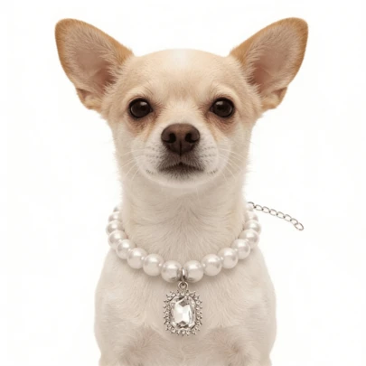 Adjustable Faux Pearl Pet Collar, Elegant Minimalist Luxury Style, Fashionable Durable, Suitable For Cats And Small Dogs, Comfortable Everyday Wear