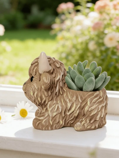 Highland Cow Plant Pots Cute Animals Succulent Planter Flower Pots For Home Garden Office Desktop Decoration ,Home Decoration For Living Room, Bedroom, Study, Wedding Party, Holiday Atmosphere, Valentine's Day, Wedding Gift, Best Holiday Gift, Display Rack Decor Rama Decoration Birthday Gifts Graduation