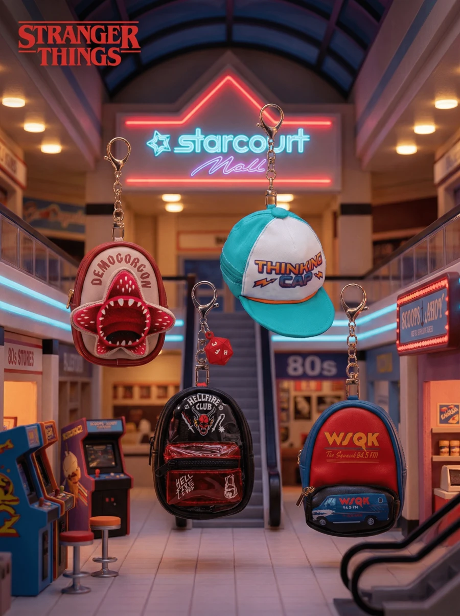 Netflix Stranger Things Officially Licensed Keychain (1PC)-Bag Clip&Charm Zipper Pull Keyring Backpack Accessories Collectible Gifts - Multicolor - View 1