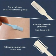 2pcs Double Sided Knife Nose Hair Trimmer With Storage Box Manual Portable Nose Hair Removal Razor Kit For Men And Women Washable 360 Degree Rotating Nose Hair Groomer Barber Salon Travel Essentials - 查看 5