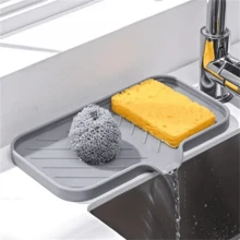 Khay đựng xà phòng bằng silicon, khay thoát nước xà phòng dốc, khay bồn rửa không cần khoan lỗ, không đọng nước, phụ kiện nhà bếp, phụ kiện phòng tắm. - Nhiều màu - Xem 1