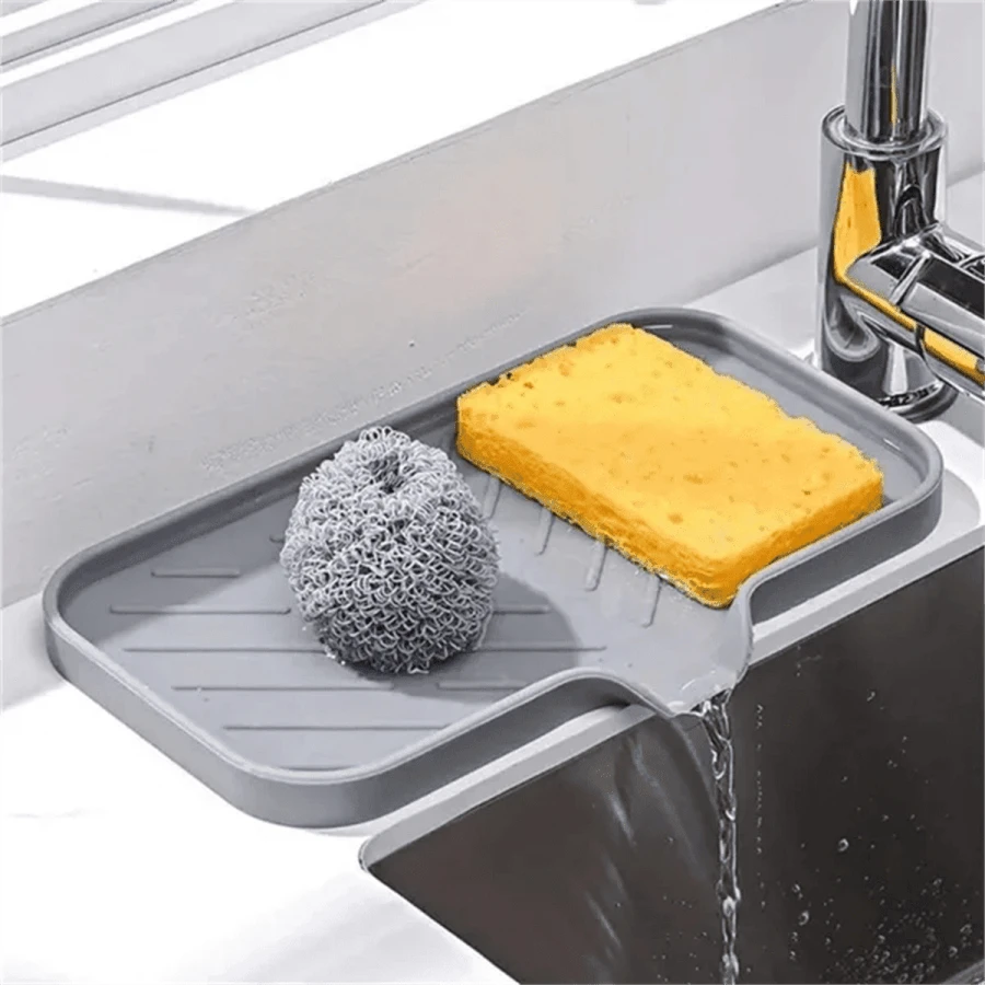 Khay đựng xà phòng bằng silicon, khay thoát nước xà phòng dốc, khay bồn rửa không cần khoan lỗ, không đọng nước, phụ kiện nhà bếp, phụ kiện phòng tắm. - Nhiều màu - Xem 1