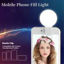 1pc Portable LED Selfie Ring Light, USB Rechargeable, 3 Lighting Modes, Compact Lighting, Photo Enhancing Halo Light, Live Streaming & Video Conference Lighting, Photography & Videography, Charming Gift, Manicure, Eyelash Extension, Tattoo And Skincare, Touch Button Control, Desktop Beauty Fill Light, 150mAh - Multicolor - View 3