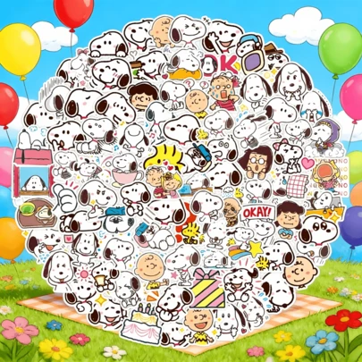 SNOOPY 60PCS Graffiti Stickers Decorate Phone Cases, Luggage Desk Computers, Perfect For Stationery, Cups, Phone Cases, Cups, Or As Perfect Boys And Girls Stickers, Toy Gifts For Homecoming Season, Birthdays, And Festivals