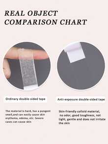 1 Roll Double-Sided Waterproof Adhesive Tape, Full-Day Strong Fixation, Transparent Invisible Design, Suitable For Chest And Collar Clothing To Prevent Wardrobe Malfunction - Multicolor - View 3