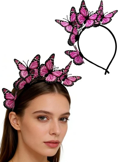 1 chiếc băng đô hình bướm dành cho nữ, thích hợp cho lễ Halloween và các bữa tiệc độc thân, phụ kiện tóc pha lê thanh lịch cho tiệc Halloween, cosplay, dạ hội, đám cưới, lễ hội hóa trang, tiệc cưới hỏi, đạo cụ chụp ảnh, trang phục nữ, phụ kiện tóc hình bướm cho trang phục dự tiệc Halloween.