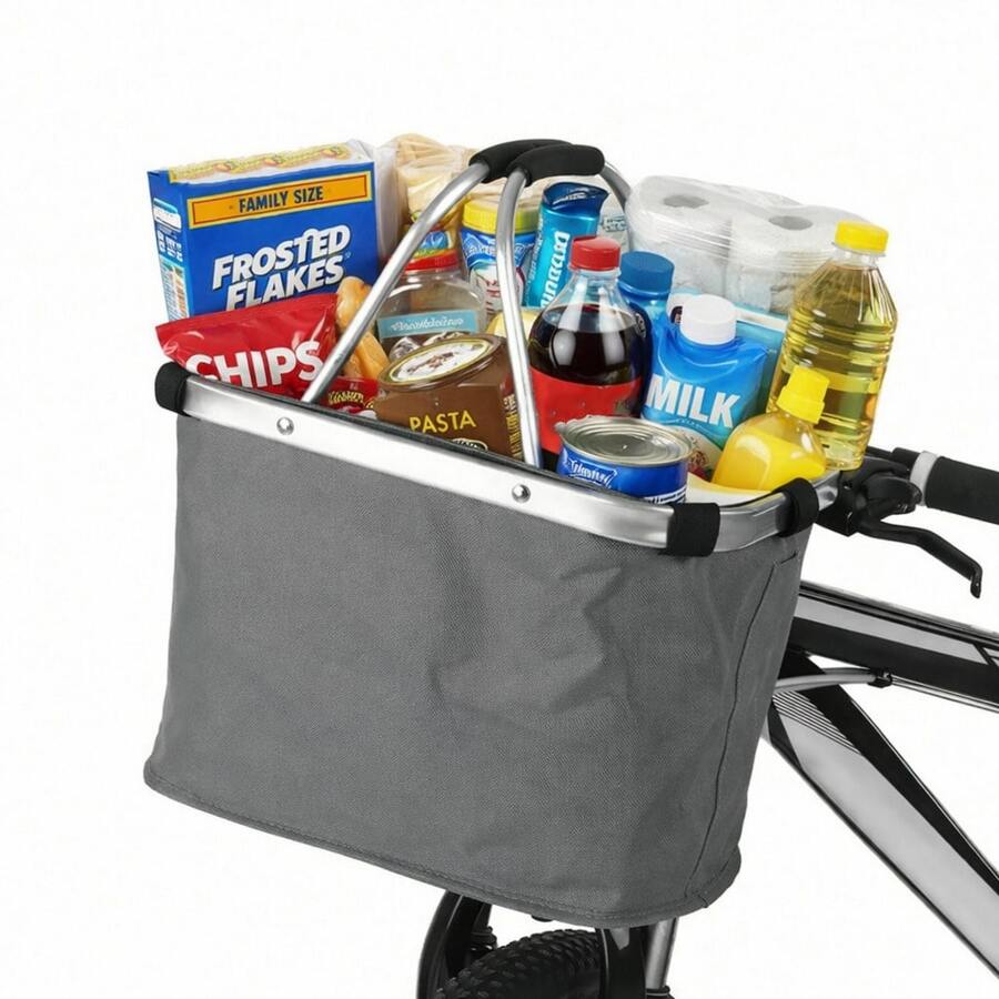 Xe đạp có ghế ngồi cho thú cưng gắn phía trước, ghế cho chó, xe tay ga, xe đạp leo núi, xe đạp gấp, giỏ đựng rau, giỏ gắn phía trước - Xám - Xem 1