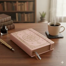 神秘罗盘日记本，PU皮革A5笔记本，320页横线内页，弹性封口和丝带书签 - 高级硬壳计划本，适用于日常写作、日记和馈赠 - A5 - 查看 7