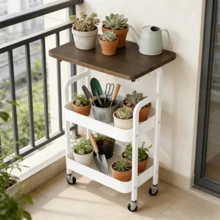Lislark 3 Tier Storage Trolley Cart Kitchen Utility Rolling Rack Tray Shelf On Wheels (44*30*77cm) - View 5