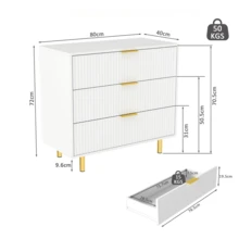 Dressers & Chests Of Drawers - White + MDF - View 6