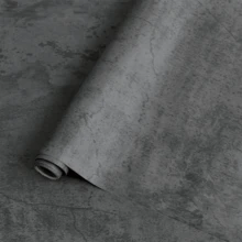1 Roll, Dark Gray Concrete Peel And Stick Wallpaper, Waterproof Oil-Proof Heat Resistant PVC Self-Adhesive Wallpaper, Removable Wallpaper For Kitchen, Bedroom, Living Room, Countertop, Furniture - Dark Gray - View 13
