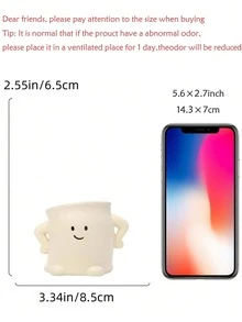Smiling Face Planter, Cute Expression Design, No Drainage Hole, Funny Small Flower Pot, Suitable For Indoor Succulents, Unique Gift For Plant Lovers - Multicolor - View 9