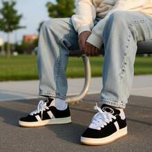 Tênis Feminino Casual Leve para Academia Estilo Skate - Preto - Visão 9