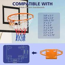 45 Cm Aro De Baloncesto De Pared Canasta De Baloncesto - Rojo - Ver 9