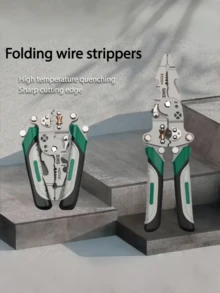 1 Pc 8-In-1 Foldable Multitool Pliers | Professional Wire Stripping, Cutting And Crimping Tool For Electricians - Wire Strippers - View 6