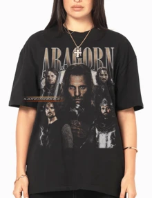 Aragorn Vintage Style T-Shirt - Uni  Tee - Black - View 1