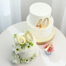 亚克力数字蛋糕装饰插牌，DIY纸杯蛋糕装饰，0-9数字，镜面金/银色插签，适用于婚礼蛋糕、生日派对、婴儿派对等场合 - 彩色 - View 8