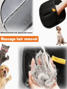 防静电宠物毛发清洁手套 - 双面家具、汽车座椅和衣物清洁手套 | 可重复使用的猫毛去除手套 - 柔软面料,易于抓握,温和有效的猫毛去除工具,适用于犬猫 | 黑色网状设计,双面刷毛和粘性表面 - 符合人体工程学设计,适用于家具、衣物和家居清洁 - 彩色 - 查看 3