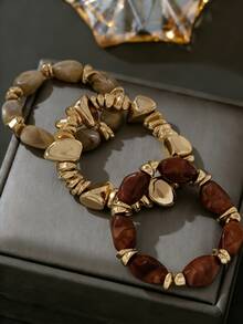 棕色手鐲時尚套裝