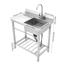 YUNRUX Kitchen Sinks - Silver - View 2