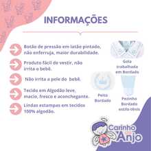 Macacão Para Bebê Toque Sedoso Ultra Maciez C/Botões Luxuoso - Azul - Visão 3