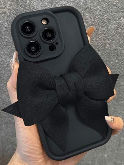 可爱3D蝴蝶结手机壳，兼容苹果16/15/14/13/12/11 Pro Max/XS/XR/7/8 Plus/SE 2020款，磨砂保护套