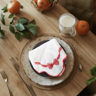 1/2/4pcs Soft Asymmetrical Red Satin Napkins, Multiple Sizes & Styles Available, Suitable For Holiday & Daily Decoration