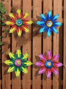 1 pieza/4 piezas Flores de metal de colores, decoración universal para jardín, decoración para patio, decoración para valla, decoración para pared, decoración para porche, colgante para exteriores, suministros ideales para jardinería - A - Ver 11
